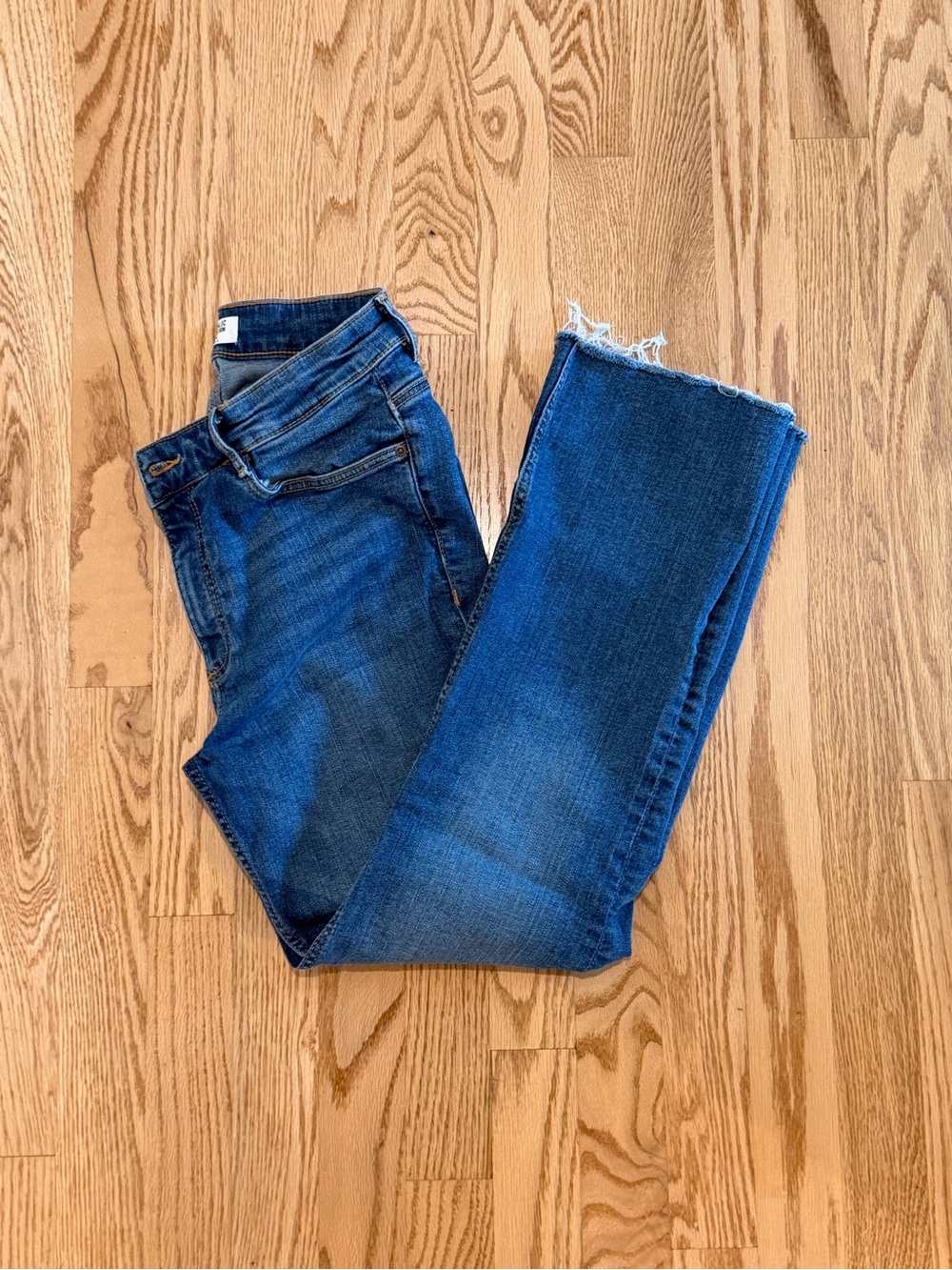 Zara Blue Ankle Crop Skinny Jeans